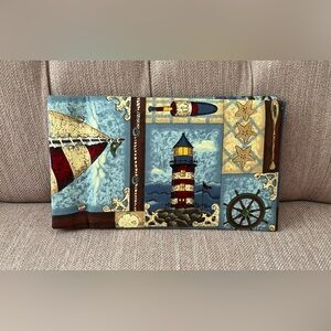 Cute Nautical Lighthouse Print Fabric Covered Scrapbook/Photo Album